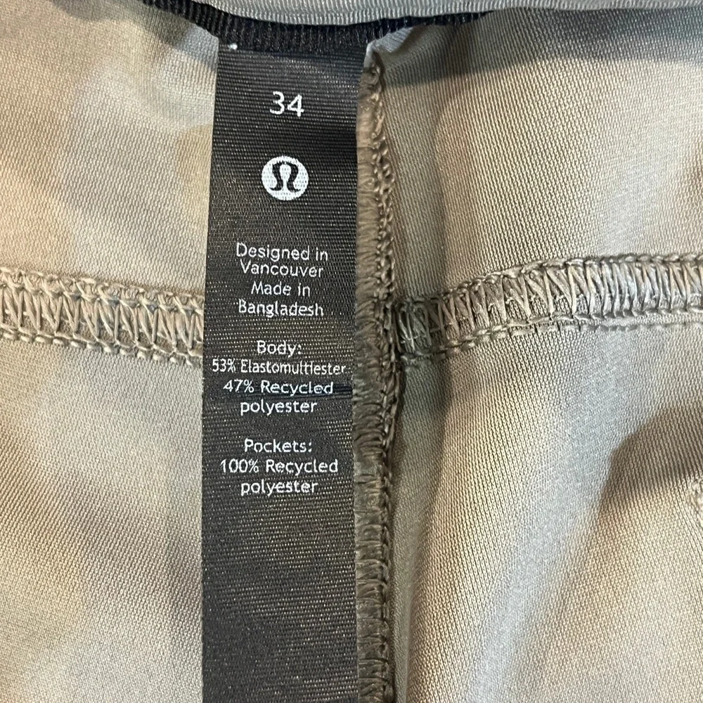 Lululemon ABC Slim Pant Mens 34x26 Grey‎ Sage Warpstreme Stretch Comfort Classic